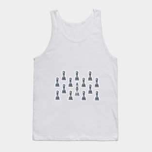 Chess Leader King Pattern Sticker style vector illustration. Sport board game object icon concept. Stand out, different and unique concept, business idea. Tank Top